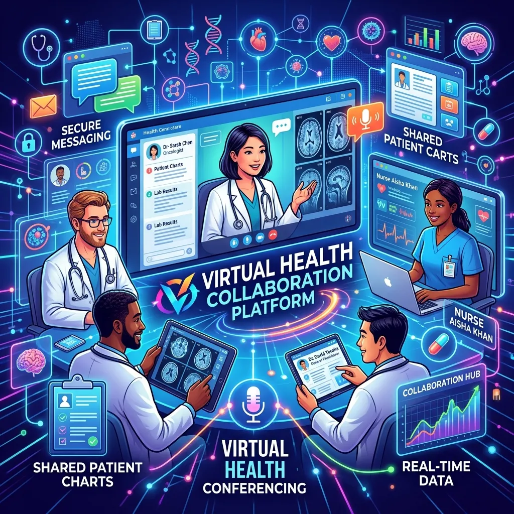 How does a virtual health collaboration platform support teamwork