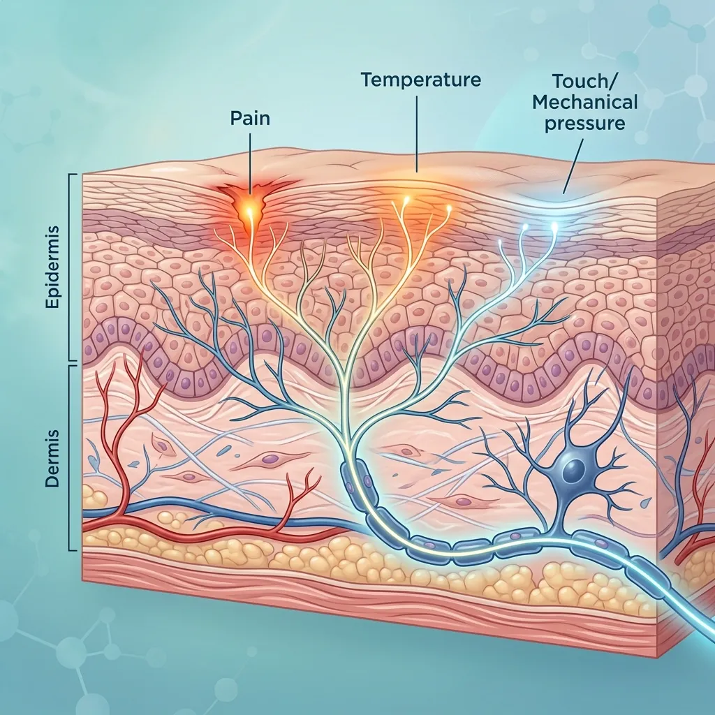 What is the function of free nerve endings